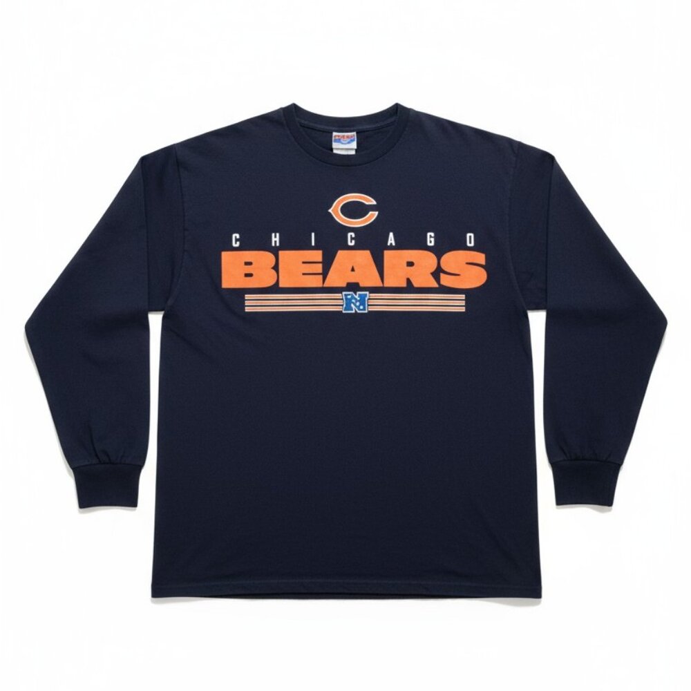 Chicago Bears NFL Team Apparel Long Sleeve Shirt Men’s Large Navy Blue